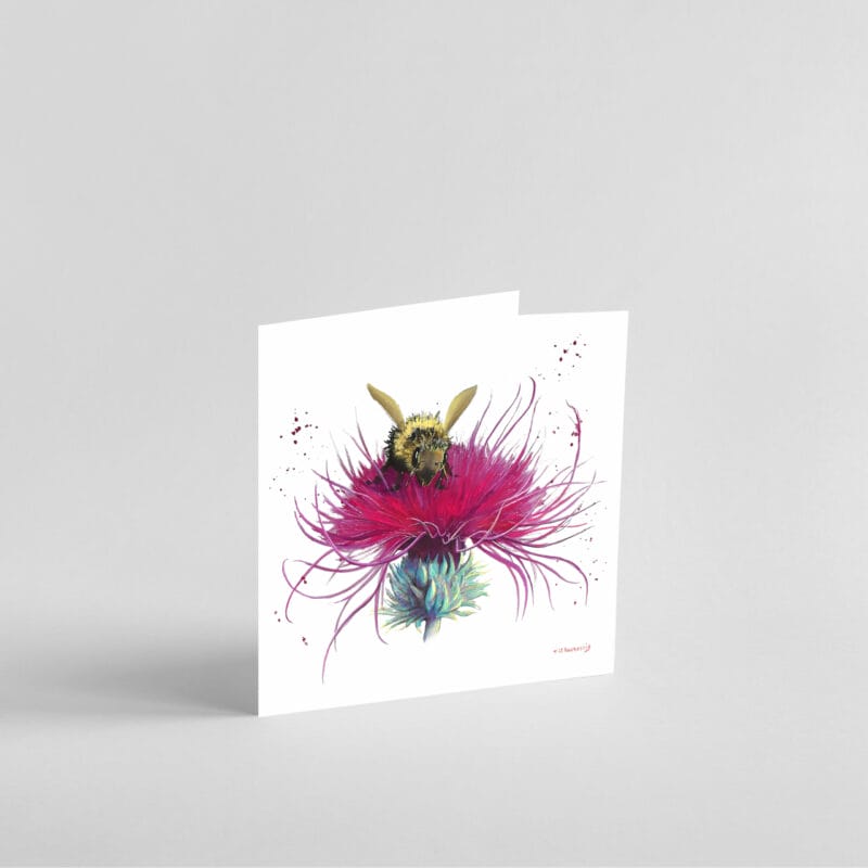 bee and thistle greetings card