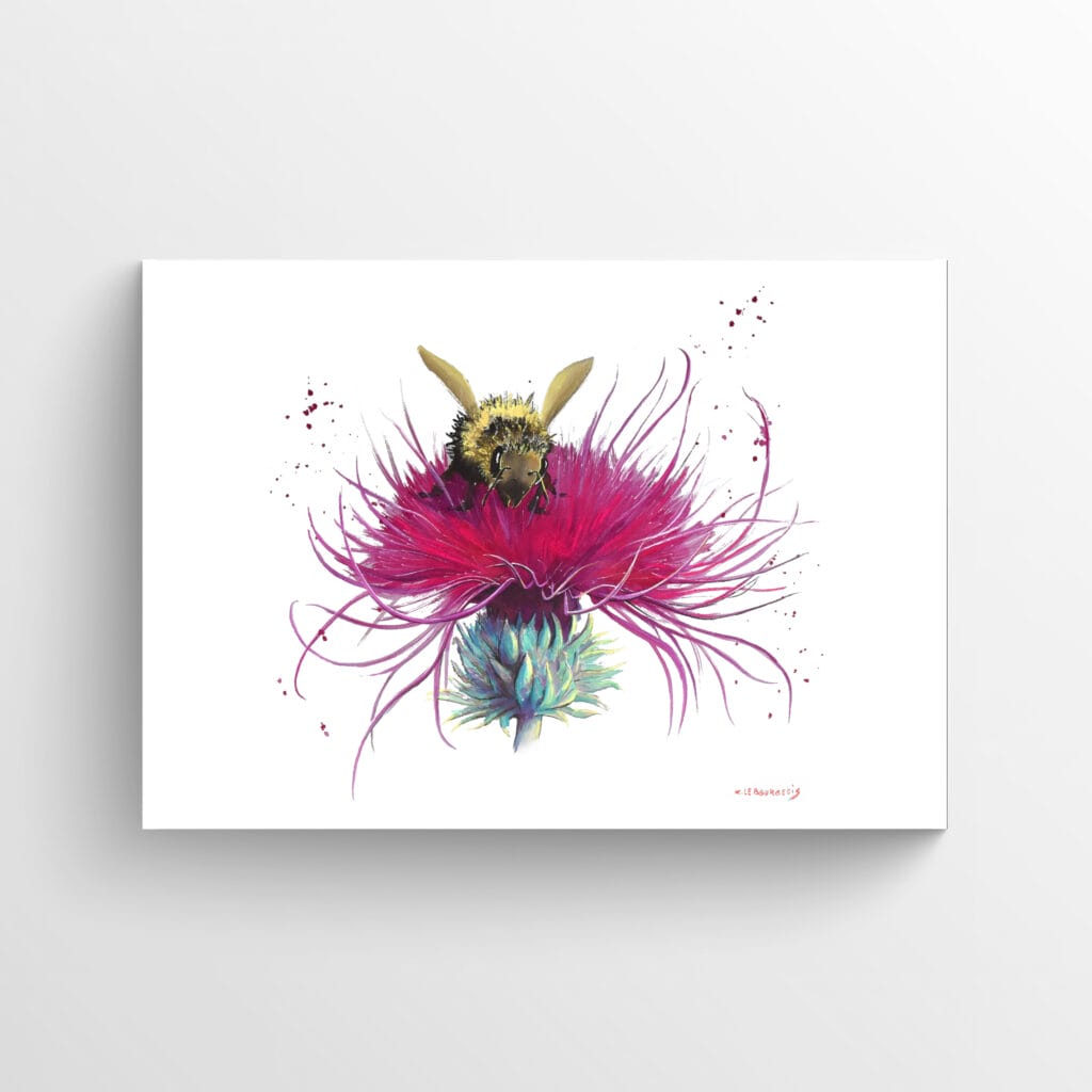 bee and thistle artwork poster