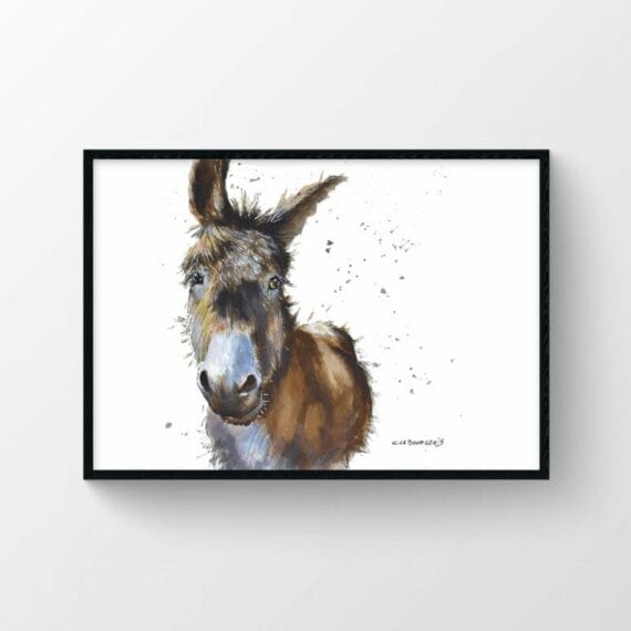 framed blake the donkey artwork poster