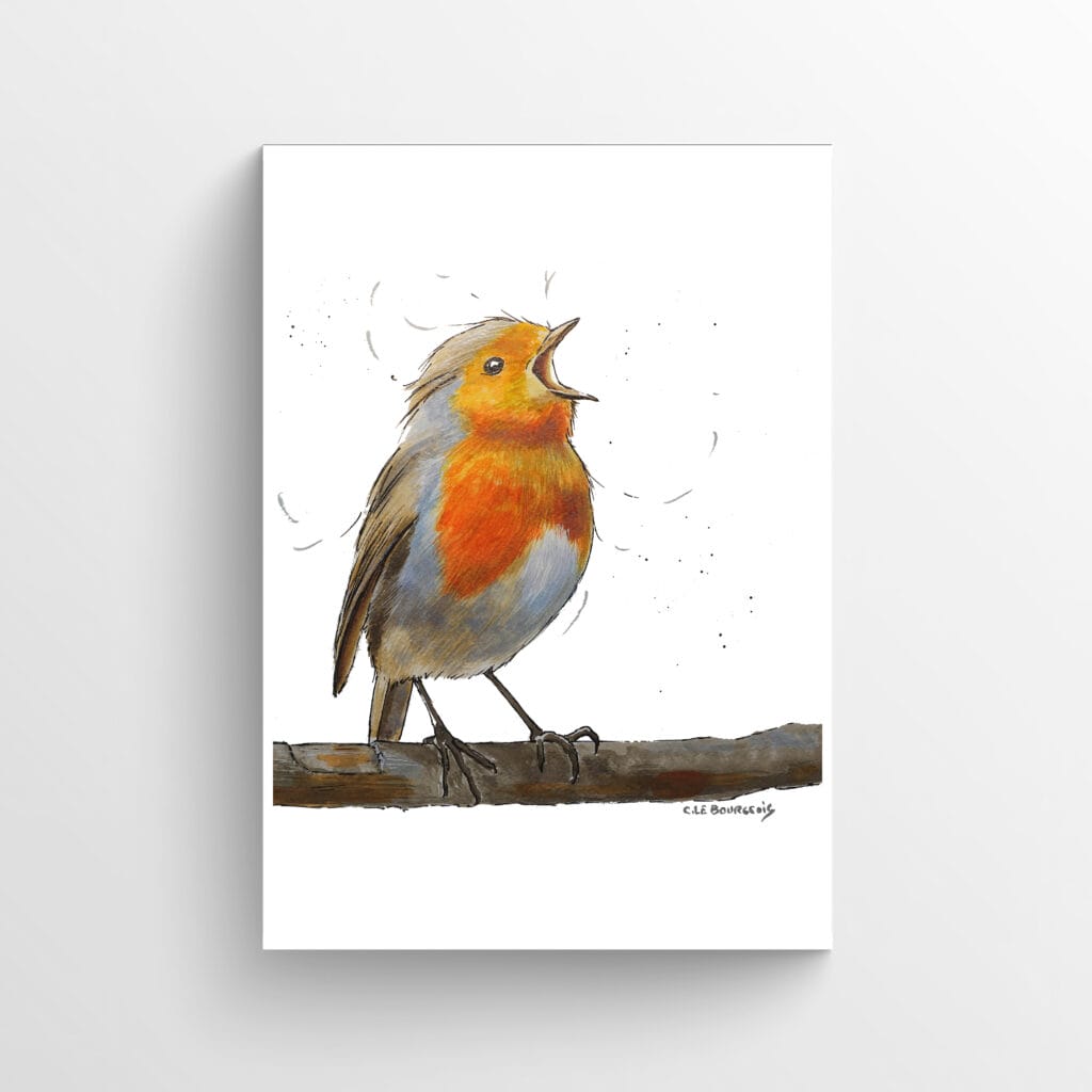 cheerful robin artwork poster