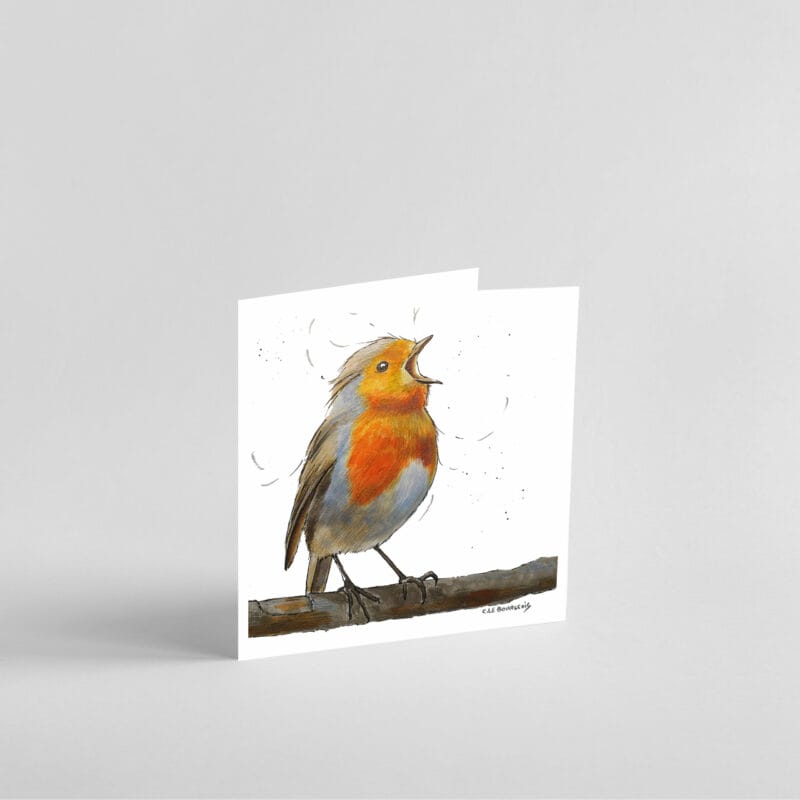cheerful robin greetings card
