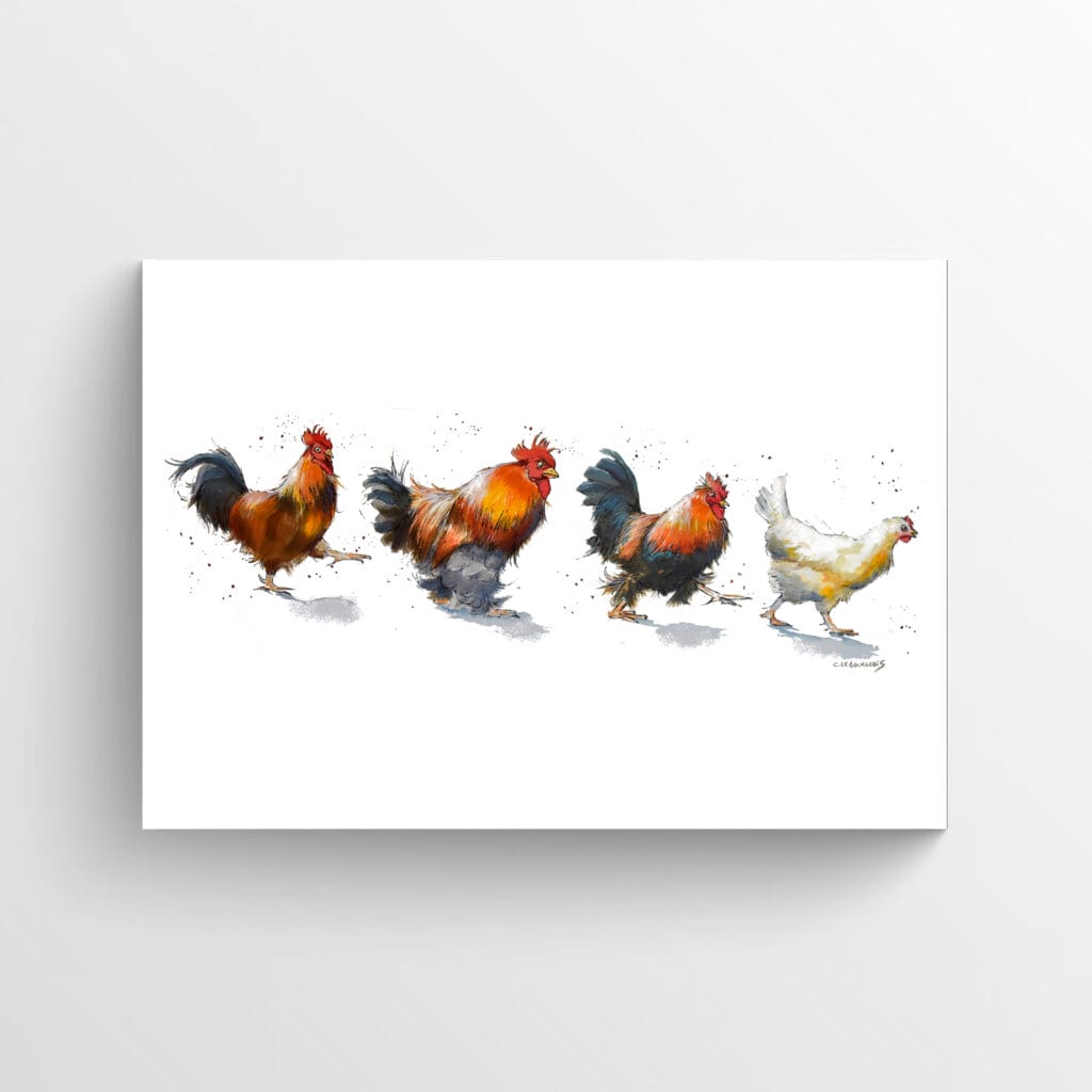 chicken on a mission artwork poster