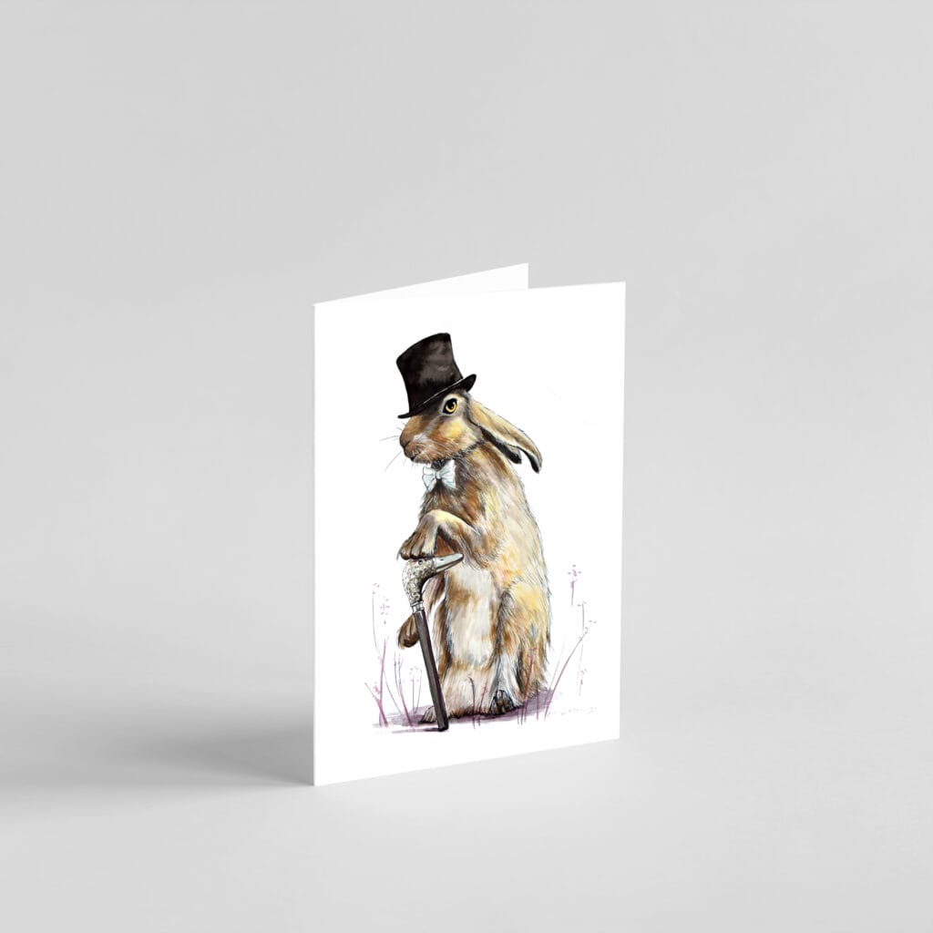 fred ast hare greetings card