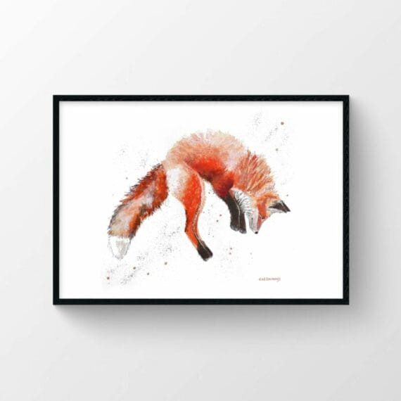 framed frisky fox artwork poster