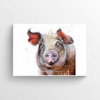 happy pig artwork poster