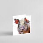 happy pig greetings card