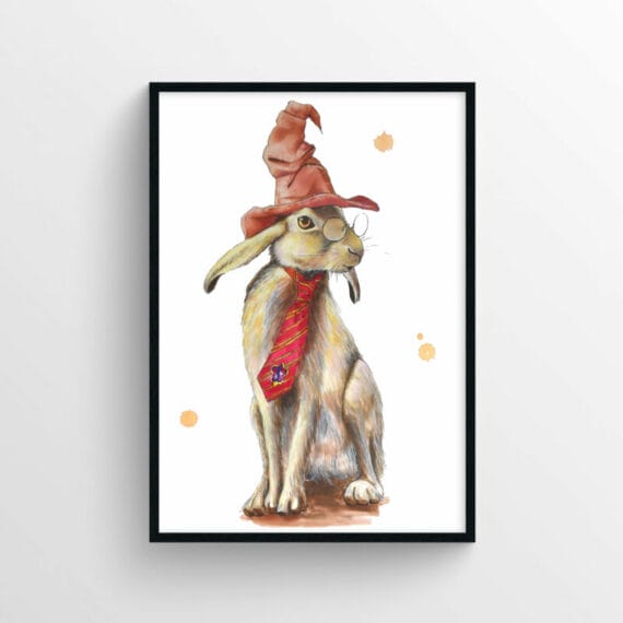 framed hare-y potter artwork poster