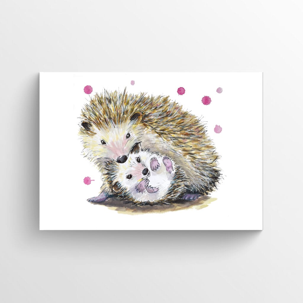 hedgehog and hoglet artwork poster