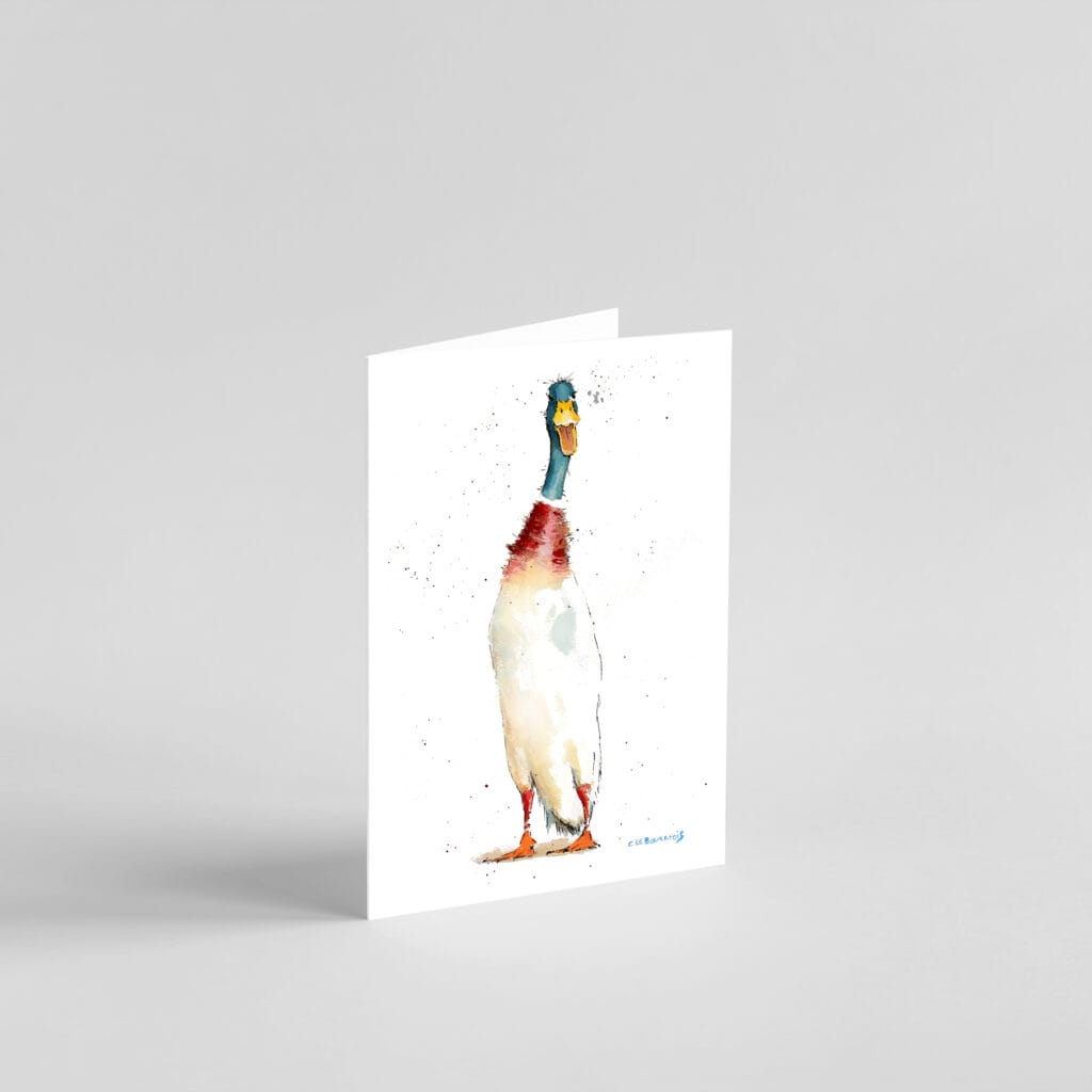 runner duck rectangle greetings card