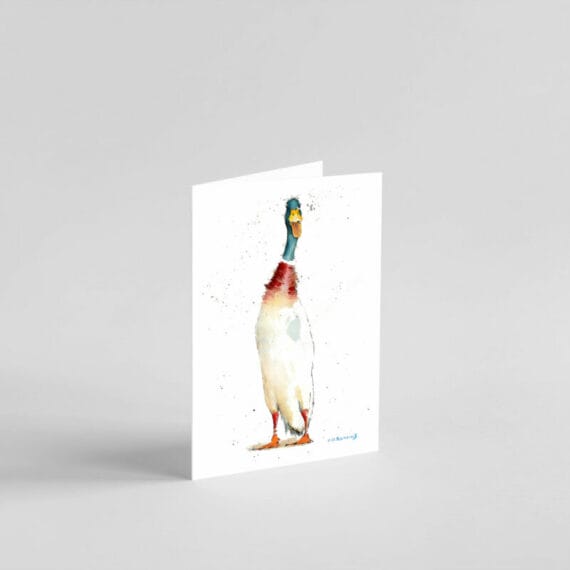 runner duck rectangle greetings card