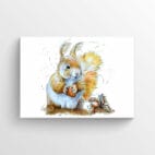 squirrel and hazelnuts artwork poster