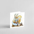 squirrel and hazelnuts greetings card