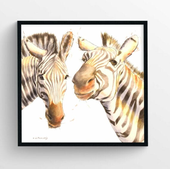 framed zebras artwork poster