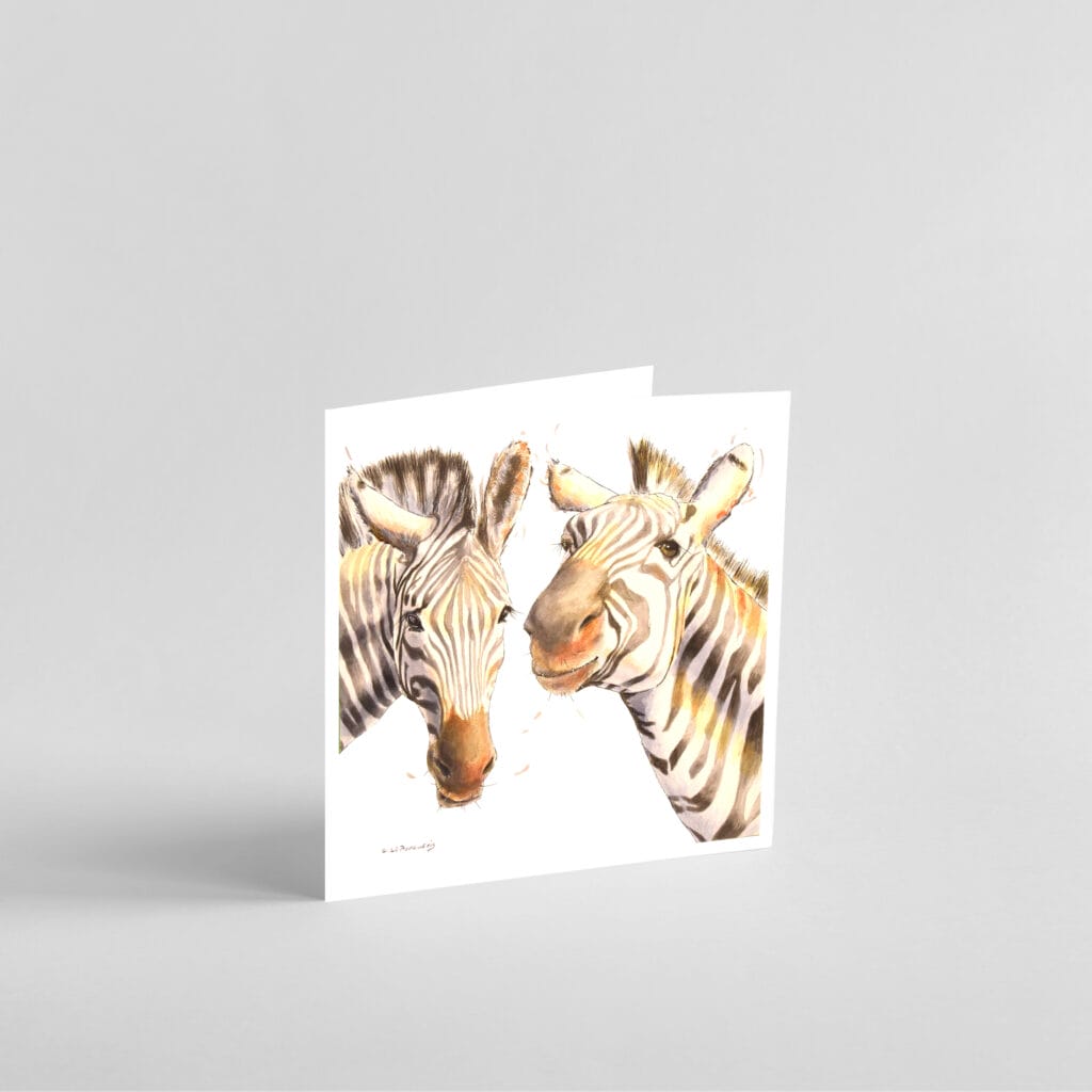 zebras greetings card